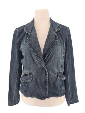 Mossimo XXL Denim Blazer Jacket Blue Cotton Jean Jacket Tailored Layer